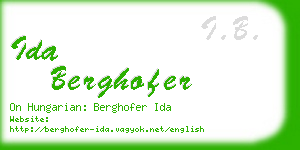 ida berghofer business card